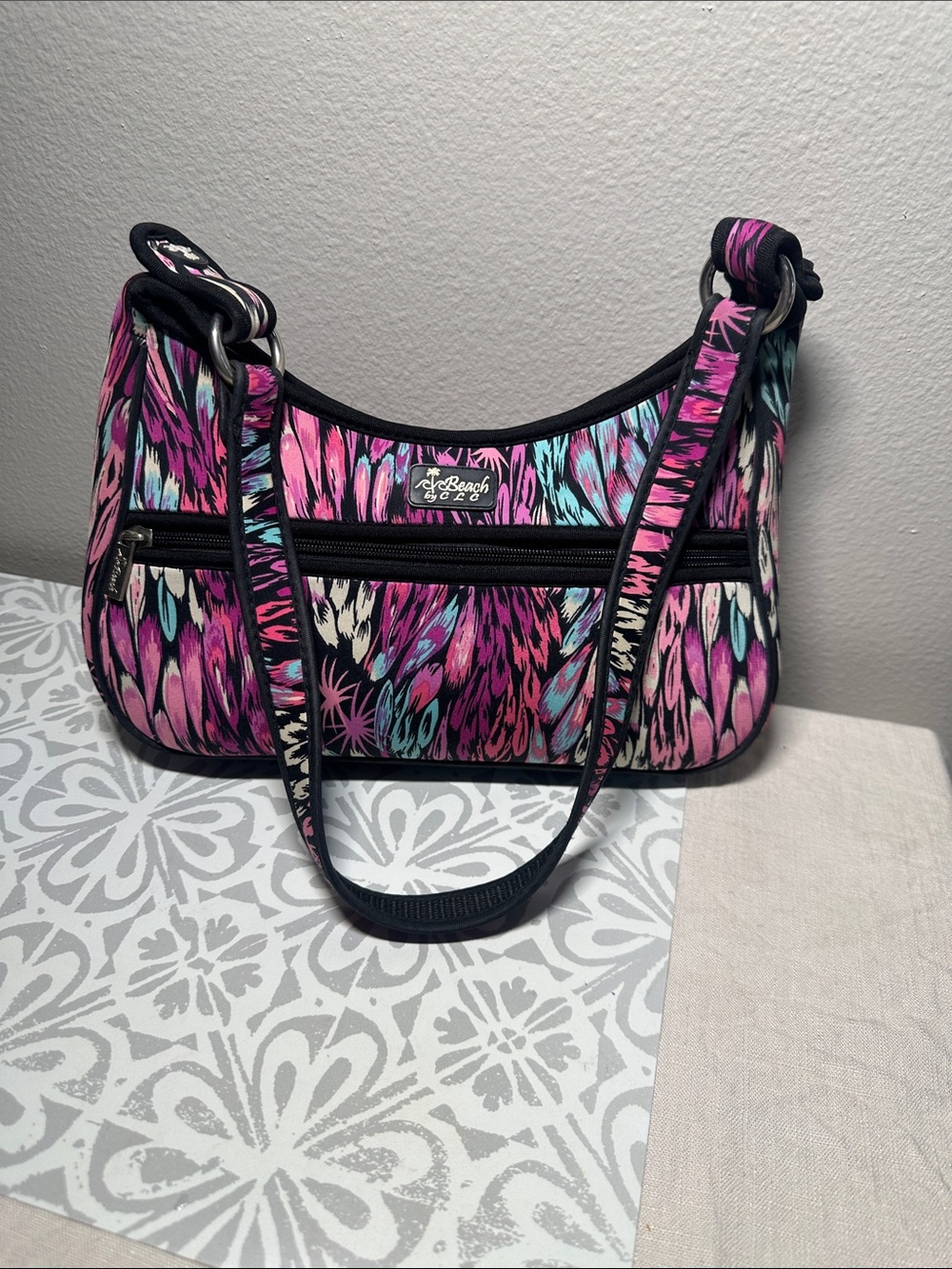 Pink Multi-Color Shoulder Bag Beach by CLC